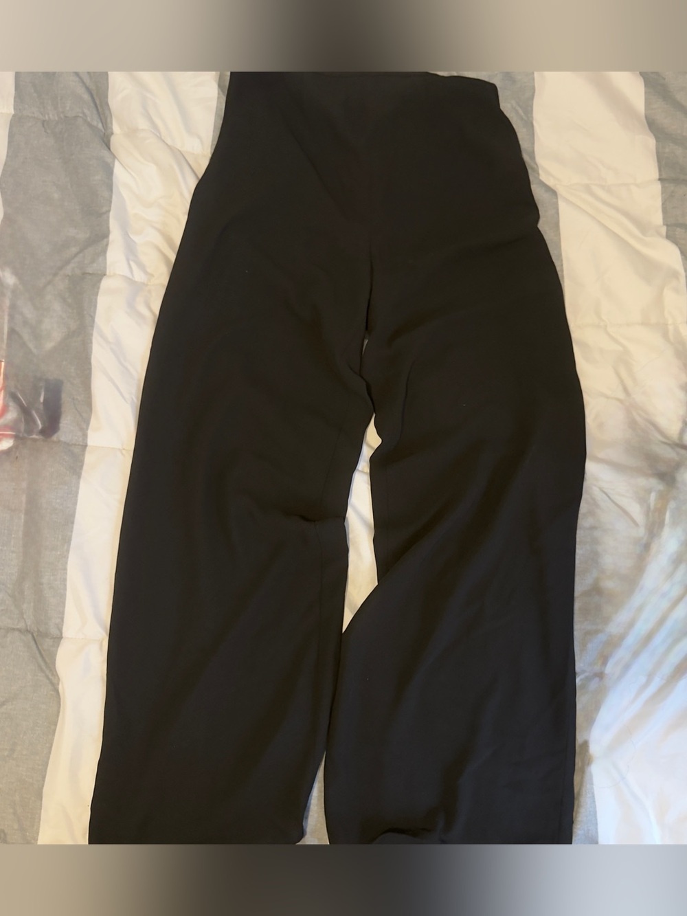 High-Rise Black Wide-Leg Pants for Women